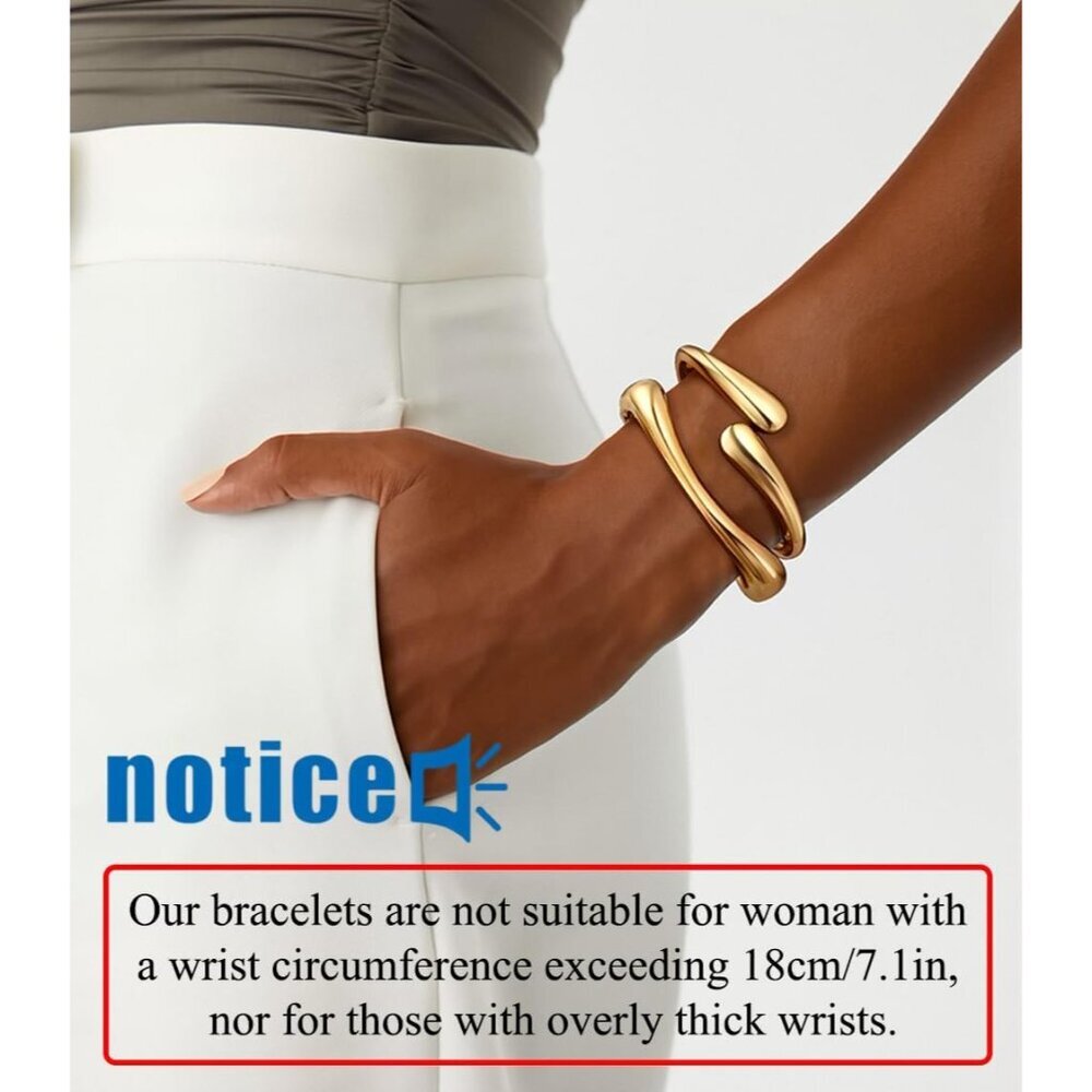 Chic 3pcs Gold Stackable Cuff Bangles - Stylish B… - image 2